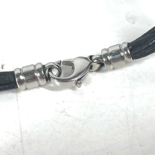 BVLGARI choker leather Dark brown Necklace 5-row choker