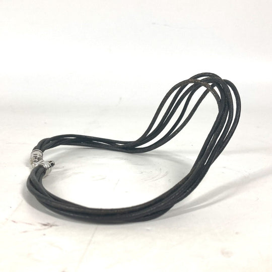 BVLGARI choker leather Dark brown Necklace 5-row choker