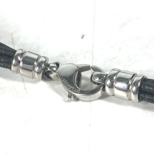 BVLGARI choker leather Dark brown Necklace 5-row choker