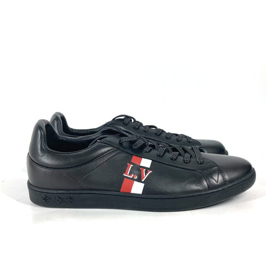LOUIS VUITTON sneakers leather black Luxembourg line Shoes shoes logo LV 9 1/2