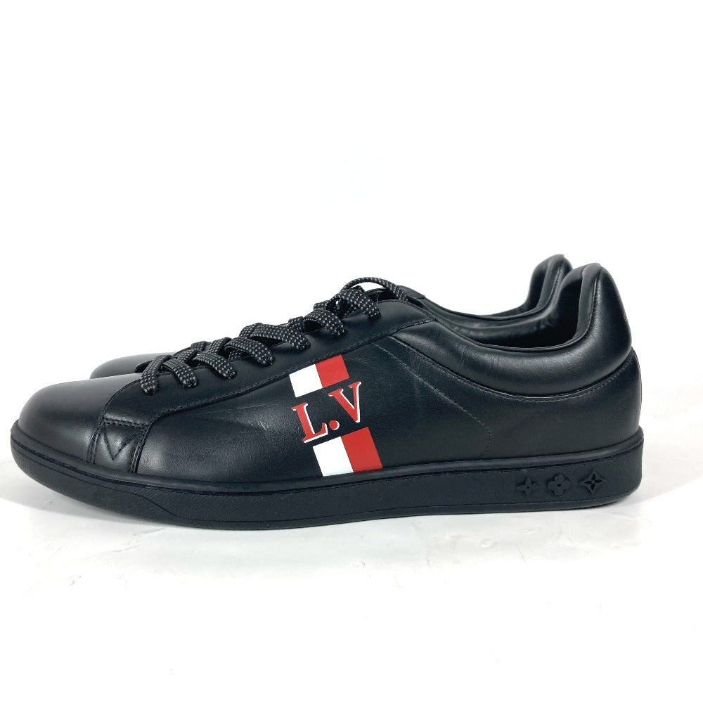 LOUIS VUITTON sneakers leather black Luxembourg line Shoes shoes logo LV 9 1/2