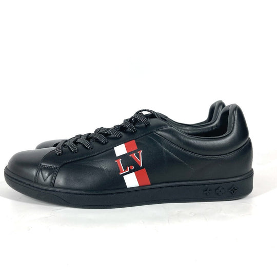 LOUIS VUITTON sneakers leather black Luxembourg line Shoes shoes logo LV 9 1/2
