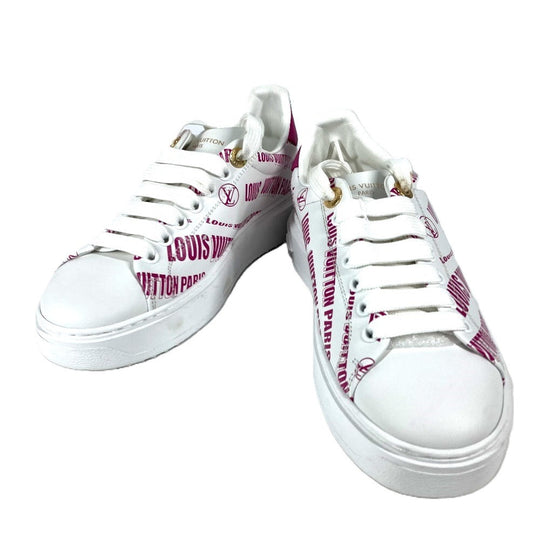LOUIS VUITTON sneakers leather pink Timeout line shoes shoes logo 35 1/2