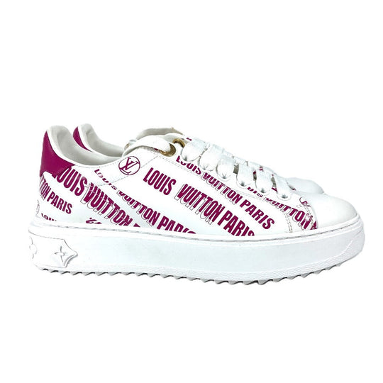 LOUIS VUITTON sneakers leather pink Timeout line shoes shoes logo 35 1/2
