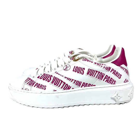 LOUIS VUITTON sneakers leather pink Timeout line shoes shoes logo 35 1/2