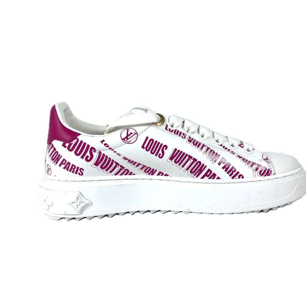 LOUIS VUITTON sneakers leather pink Timeout line shoes shoes logo 35 1/2