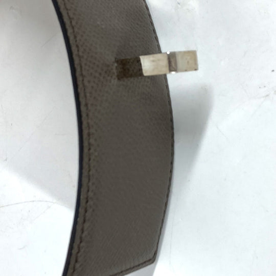 HERMES belt leather gray Collier de Chien Belt Women 90 Used Authentic