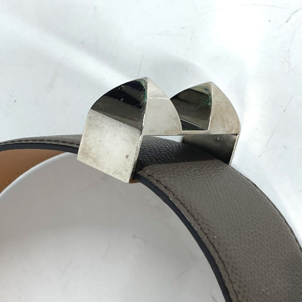 HERMES belt leather gray Collier de Chien Belt Women 90 Used Authentic