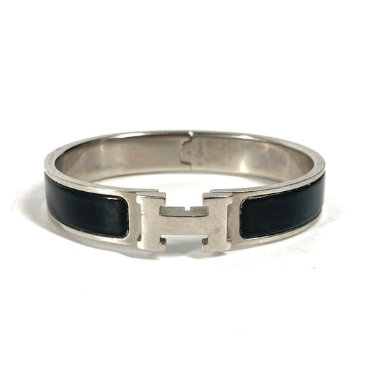HERMES Bangle metal black Click crack PM Women Used Authentic