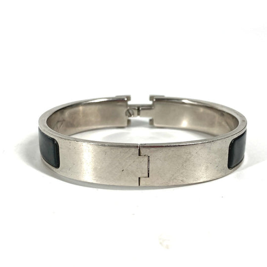 HERMES Bangle metal black Click crack PM Women Used Authentic