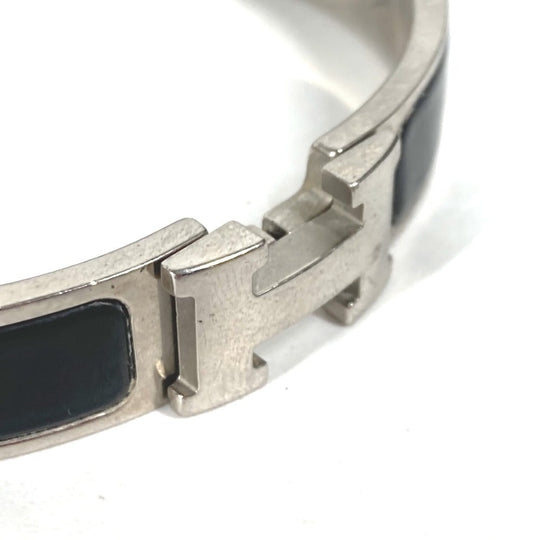 HERMES Bangle metal black Click crack PM Women Used Authentic
