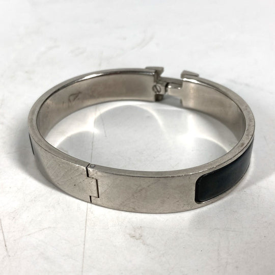HERMES Bangle metal black Click crack PM Women Used Authentic