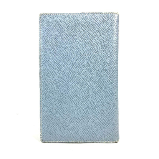 HERMES Notebook cover leather blue Agenda Vision Women Used Authentic