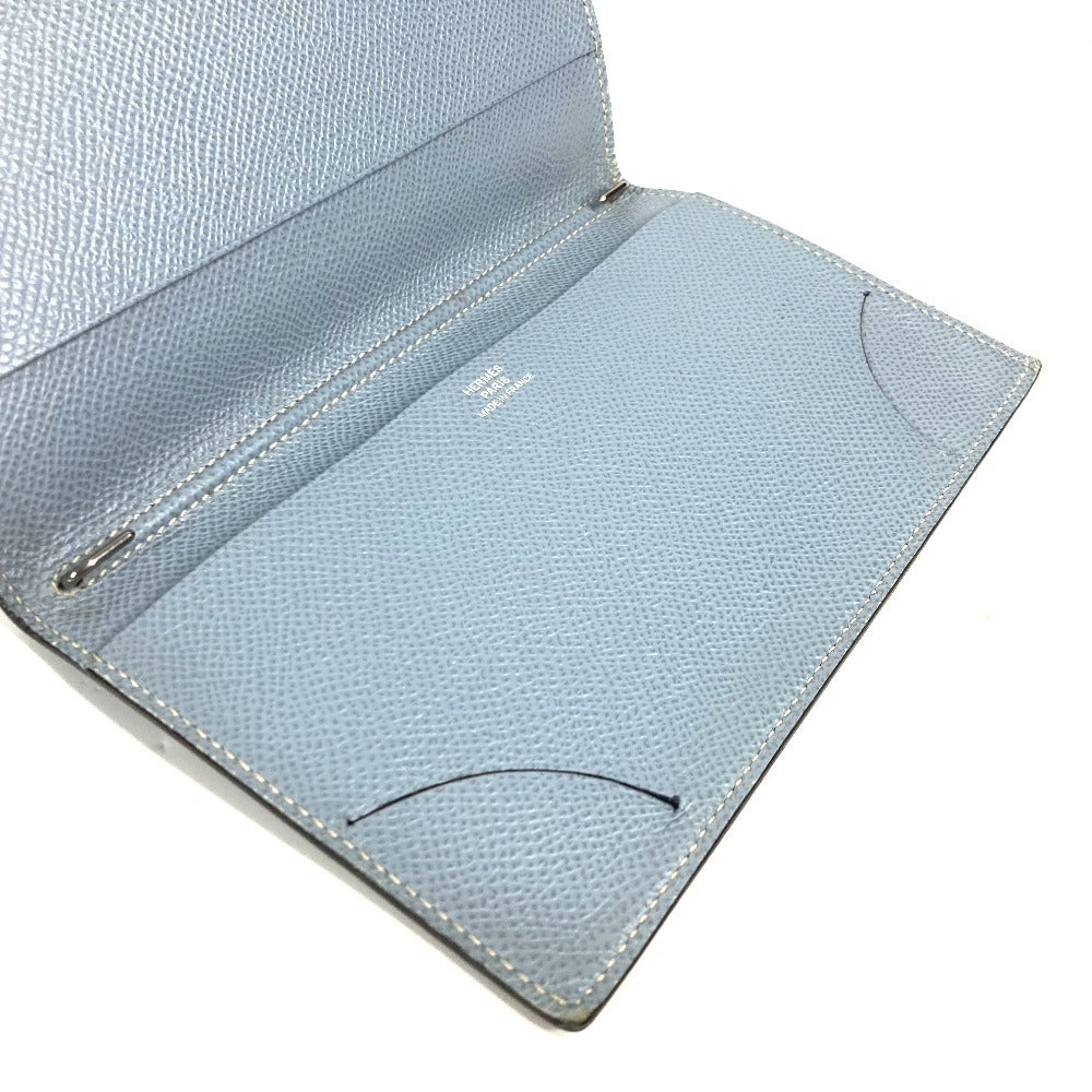 HERMES Notebook cover leather blue Agenda Vision Women Used Authentic