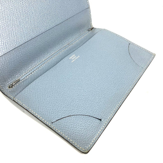 HERMES Notebook cover leather blue Agenda Vision Women Used Authentic