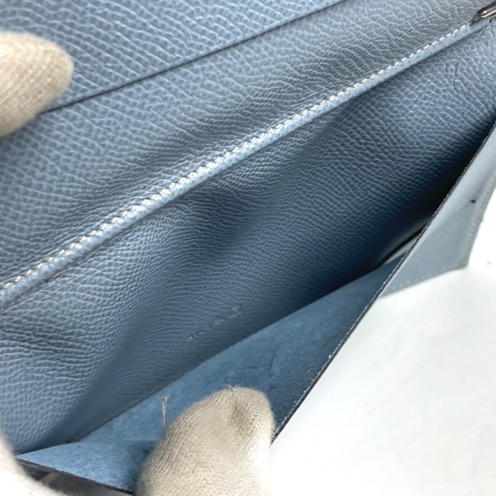 HERMES Notebook cover leather blue Agenda Vision Women Used Authentic