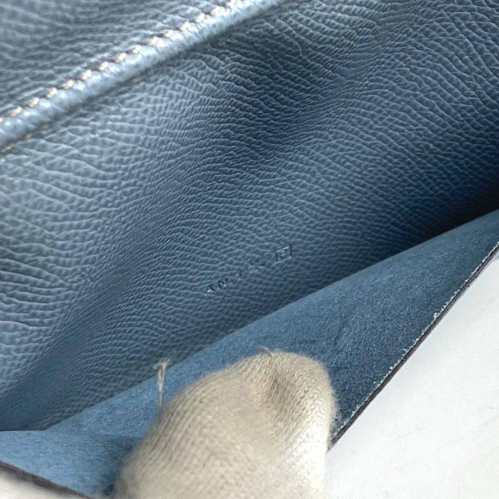 HERMES Notebook cover leather blue Agenda Vision Women Used Authentic