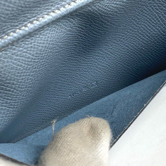 HERMES Notebook cover leather blue Agenda Vision Women Used Authentic