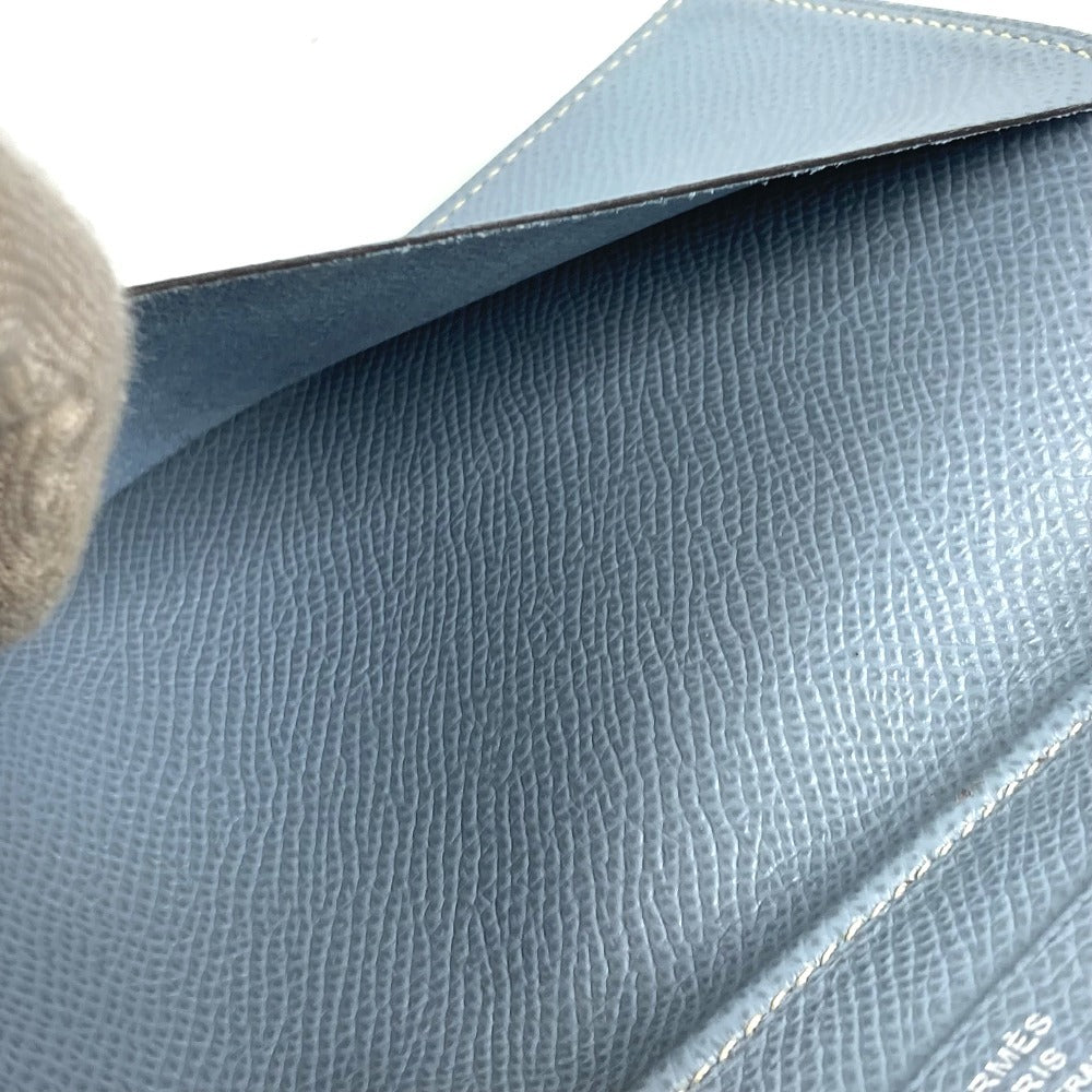 HERMES Notebook cover leather blue Agenda Vision Women Used Authentic