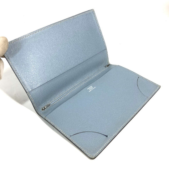 HERMES Notebook cover leather blue Agenda Vision Women Used Authentic