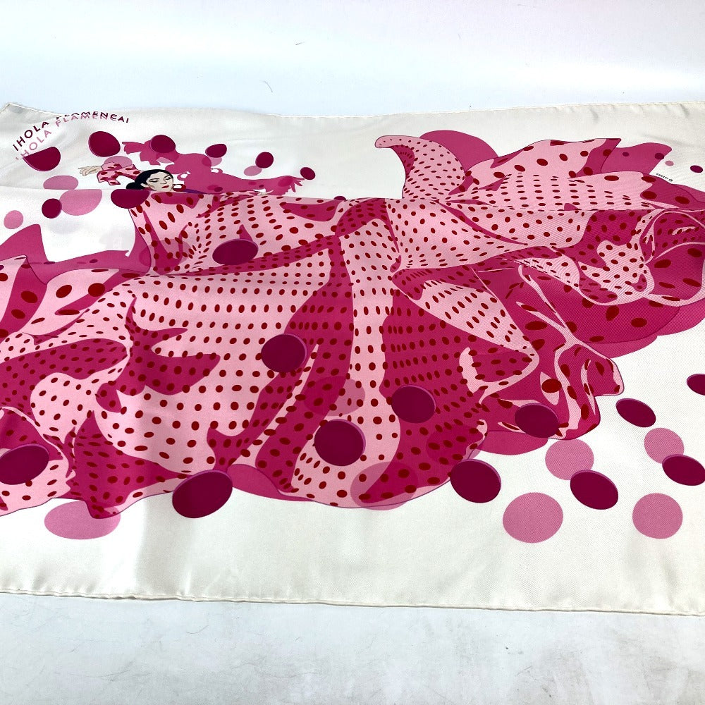HERMES scarf silk pink Carre90 iHOLA FLAMENCA HOLA FLAMENCA Women Used Authentic