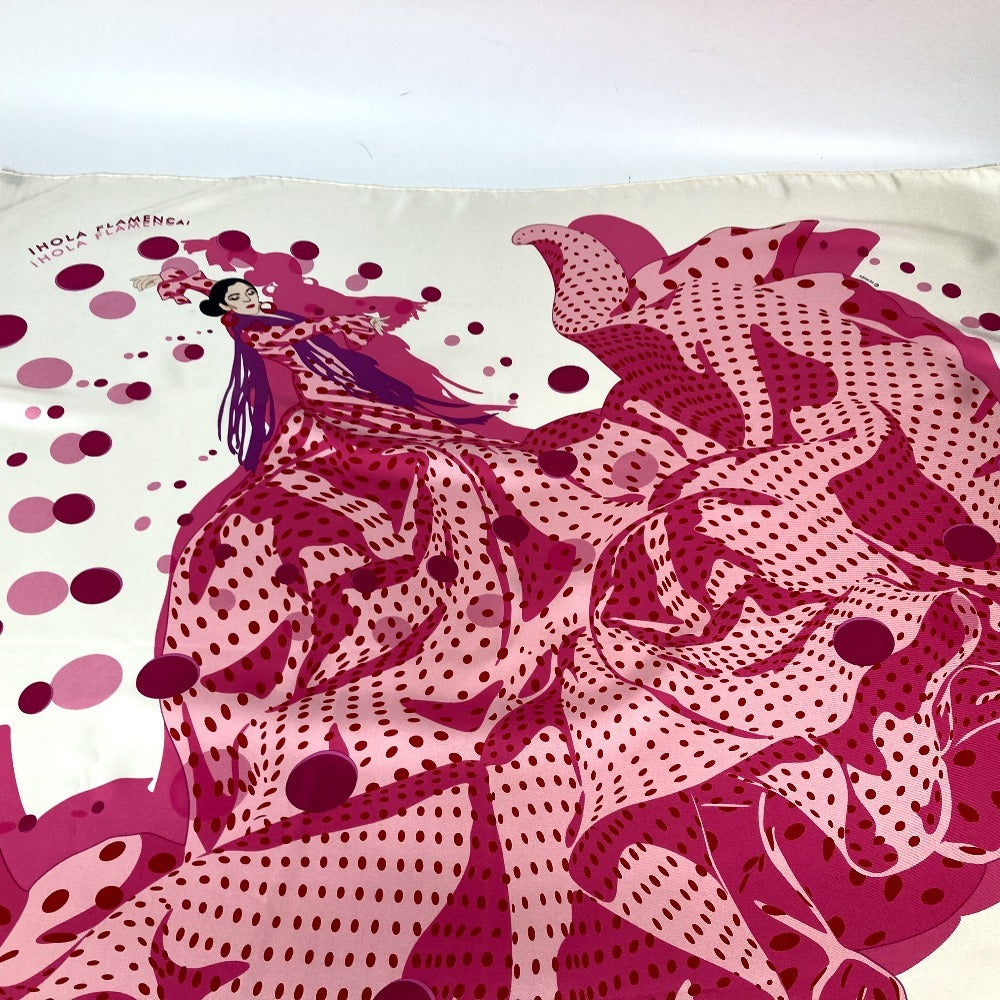 HERMES scarf silk pink Carre90 iHOLA FLAMENCA HOLA FLAMENCA Women Used Authentic