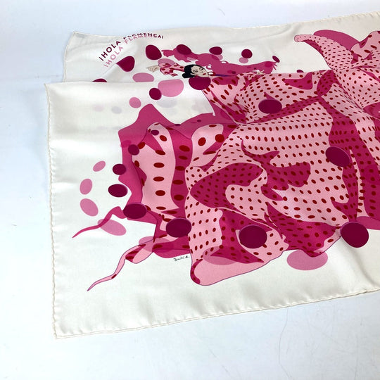 HERMES scarf silk pink Carre90 iHOLA FLAMENCA HOLA FLAMENCA Women Used Authentic