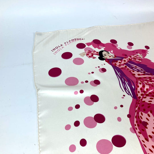 HERMES scarf silk pink Carre90 iHOLA FLAMENCA HOLA FLAMENCA Women Used Authentic