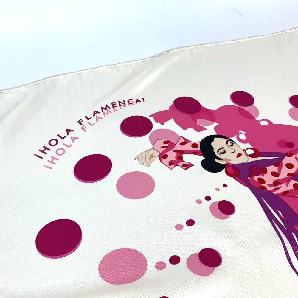 HERMES scarf silk pink Carre90 iHOLA FLAMENCA HOLA FLAMENCA Women Used Authentic