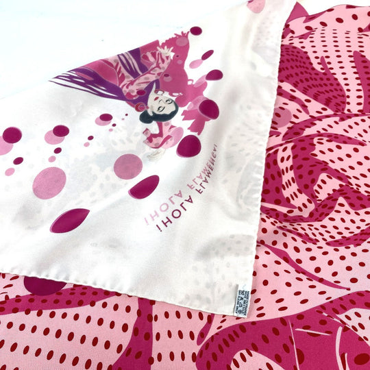 HERMES scarf silk pink Carre90 iHOLA FLAMENCA HOLA FLAMENCA Women Used Authentic