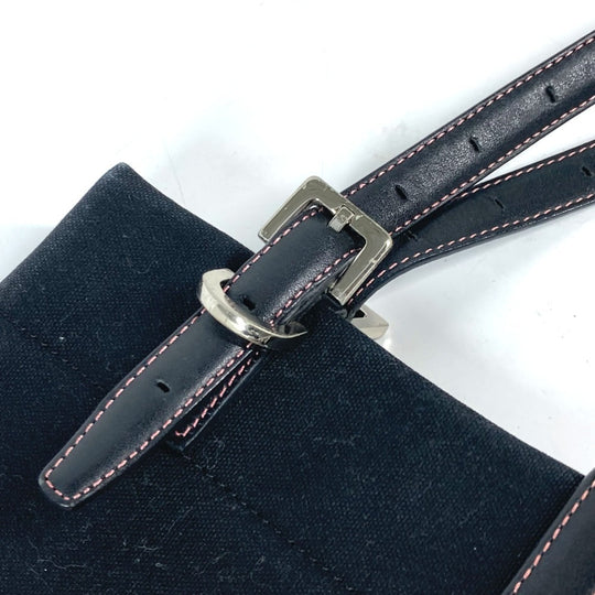 GIVENCHY Shoulder Bag Leather / canvas black Vertical Tote Bag logo rhinestone unisex(Unisex) Used Authentic