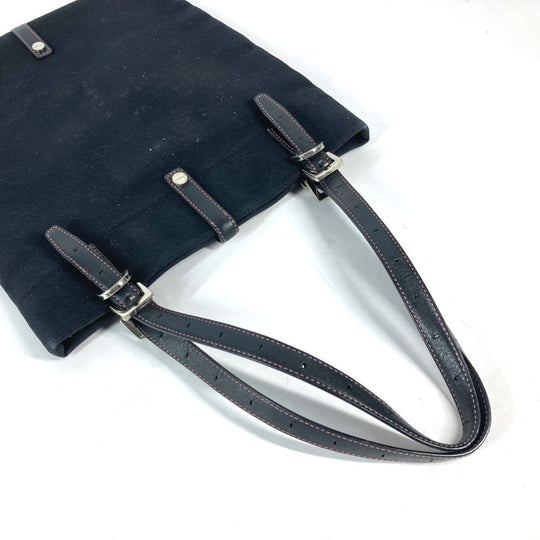 GIVENCHY Shoulder Bag Leather / canvas black Vertical Tote Bag logo rhinestone unisex(Unisex) Used Authentic