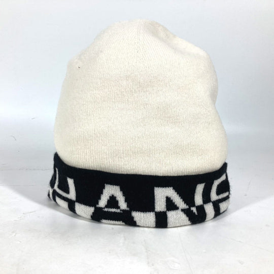 CHANEL Knit hat cashmere white 20K logo bicolor Women Used Authentic