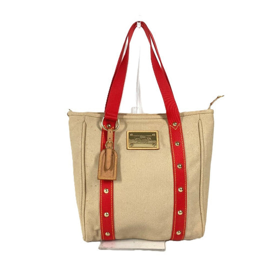 LOUIS VUITTON Shoulder Bag M40035 canvas beige Antigua Hippo MM Women Used Authentic