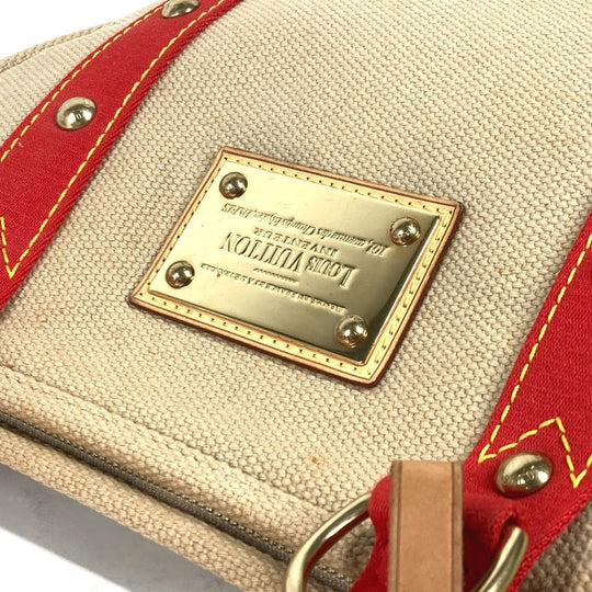 LOUIS VUITTON Shoulder Bag M40035 canvas beige Antigua Hippo MM Women Used Authentic