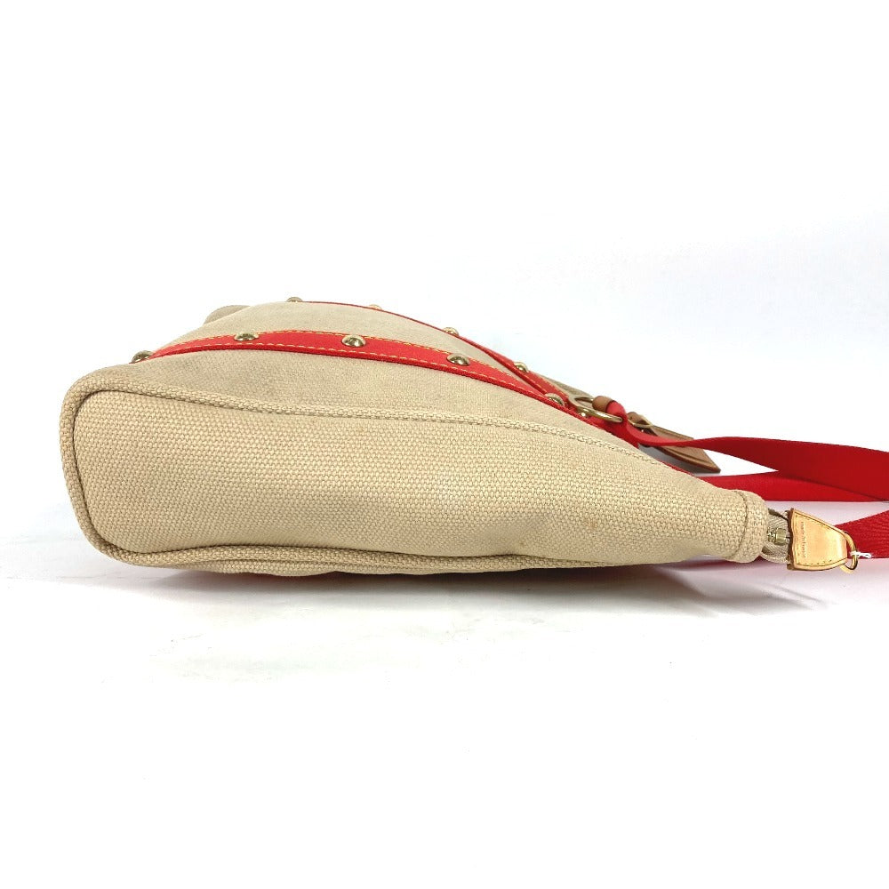 LOUIS VUITTON Shoulder Bag M40035 canvas beige Antigua Hippo MM Women Used Authentic