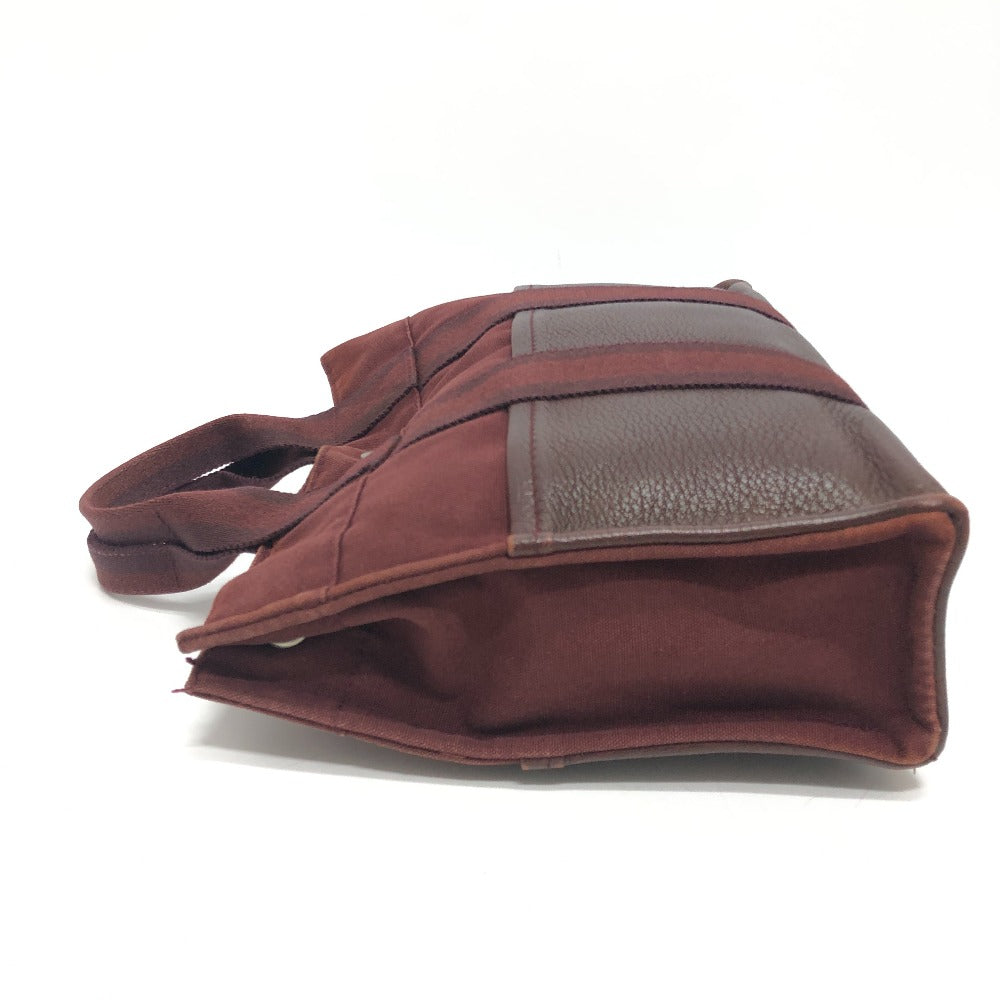 HERMES Handbag Leather / canvas Wine red type Half leather Fool ToePM Women Used Authentic