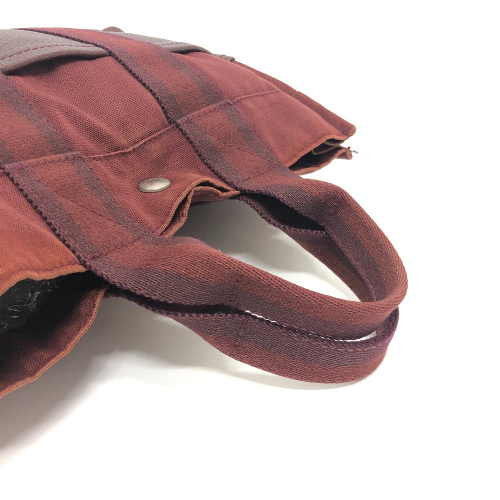 HERMES Handbag Leather / canvas Wine red type Half leather Fool ToePM Women Used Authentic