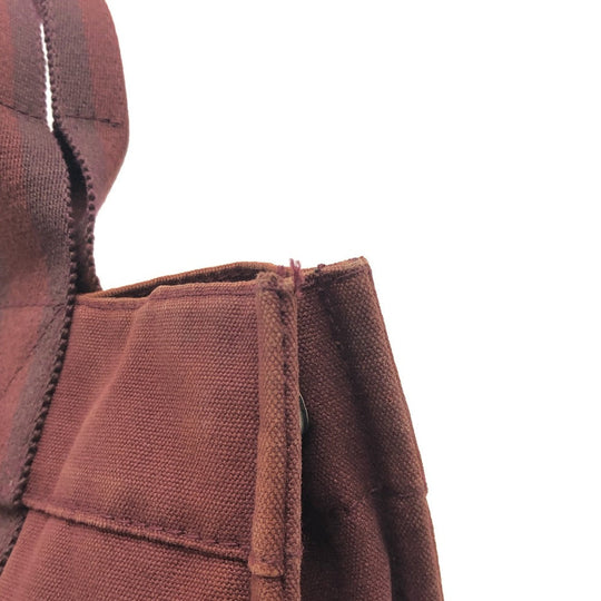 HERMES Handbag Leather / canvas Wine red type Half leather Fool ToePM Women Used Authentic
