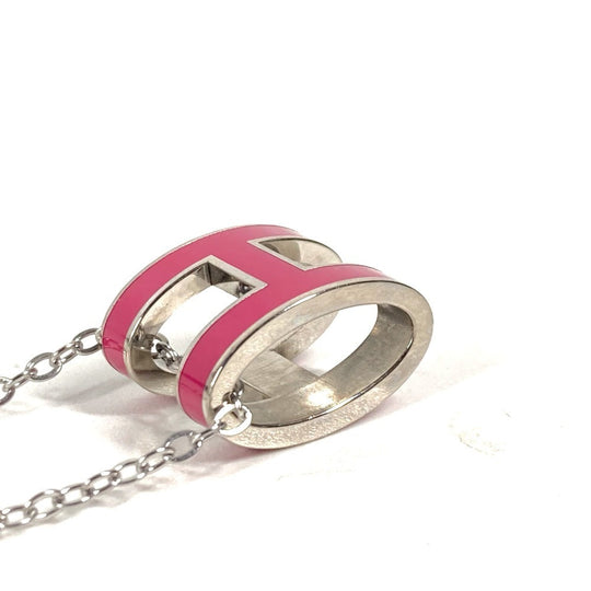 HERMES Necklace metal pink H logo pop ash