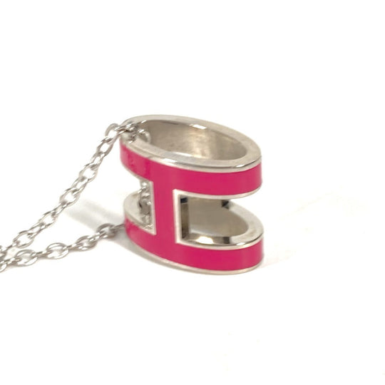 HERMES Necklace metal pink H logo pop ash