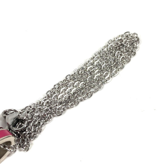 HERMES Necklace metal pink H logo pop ash
