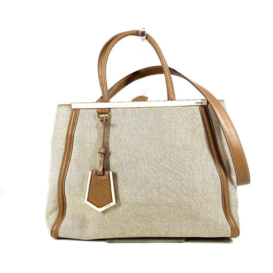 FENDI Shoulder Bag 8BH250 Leather / canvas beige 2WAY bag, handbag, shoulder bag To joule