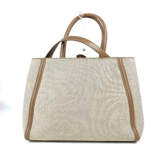 FENDI Shoulder Bag 8BH250 Leather / canvas beige 2WAY bag, handbag, shoulder bag To joule