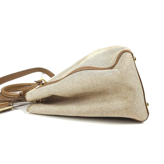 FENDI Shoulder Bag 8BH250 Leather / canvas beige 2WAY bag, handbag, shoulder bag To joule