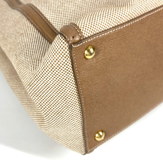 FENDI Shoulder Bag 8BH250 Leather / canvas beige 2WAY bag, handbag, shoulder bag To joule