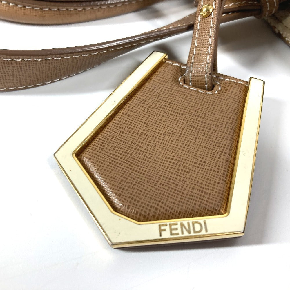 FENDI Shoulder Bag 8BH250 Leather / canvas beige 2WAY bag, handbag, shoulder bag To joule