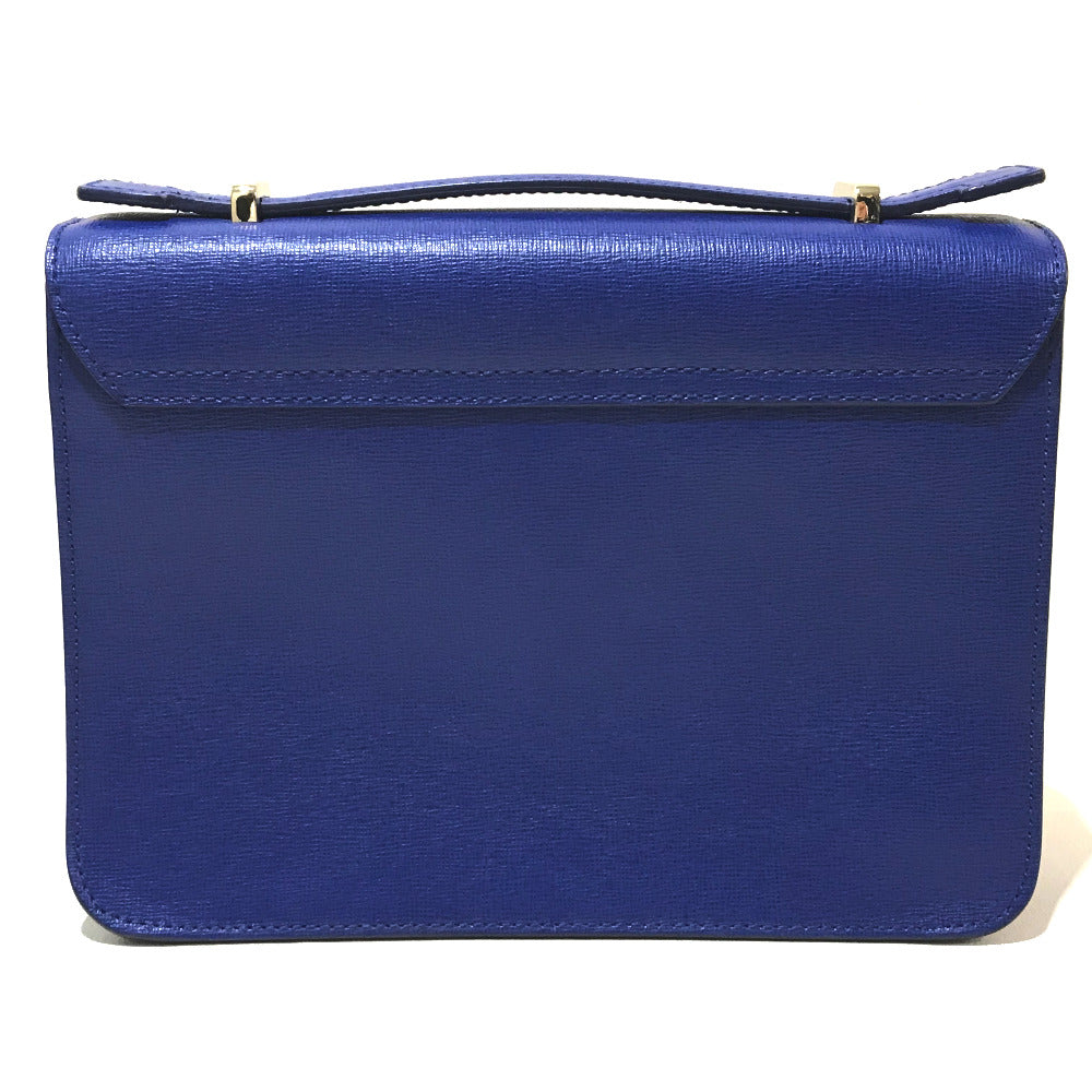 Furla Shoulder Bag leather blue Julia Women Used Authentic