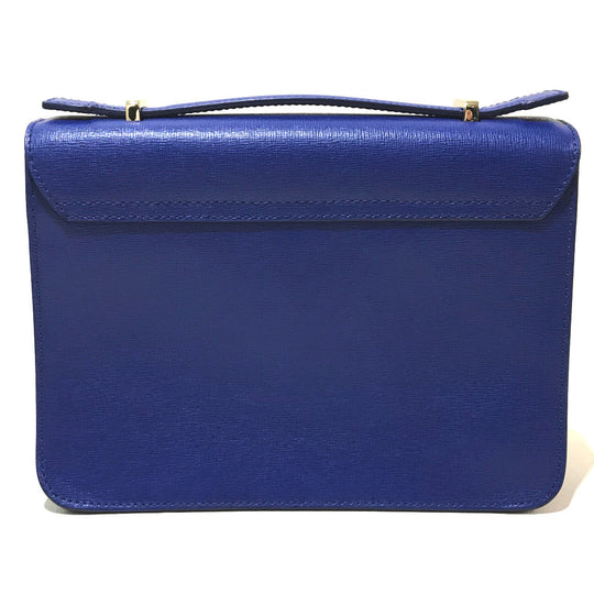 Furla Shoulder Bag leather blue Julia Women Used Authentic