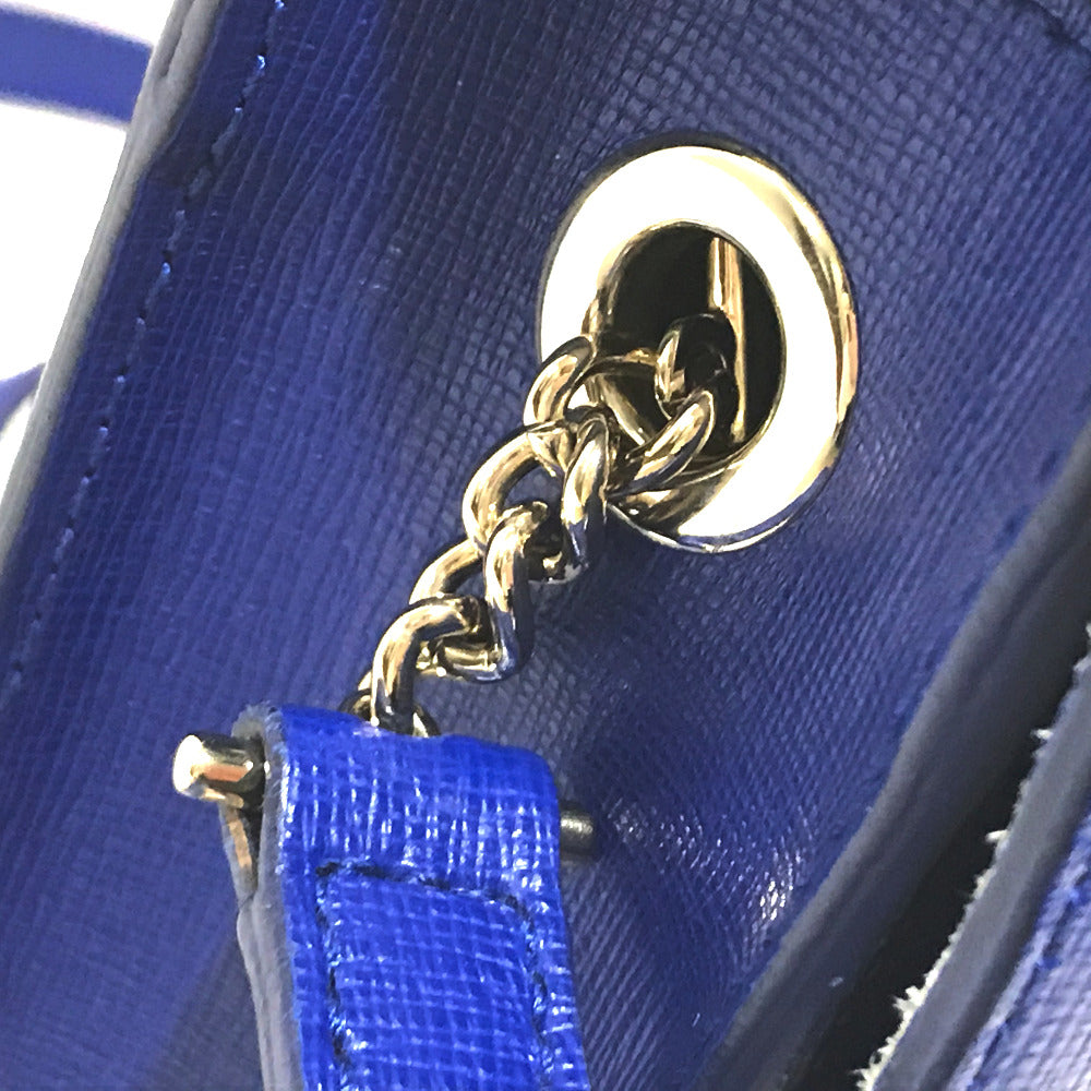 Furla Shoulder Bag leather blue Julia Women Used Authentic